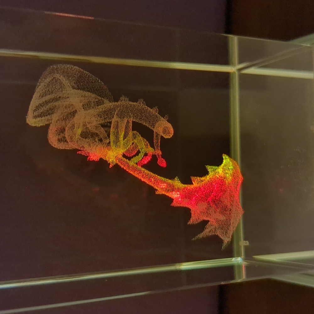 Dragon Laser Etched 3D crystals in lucite